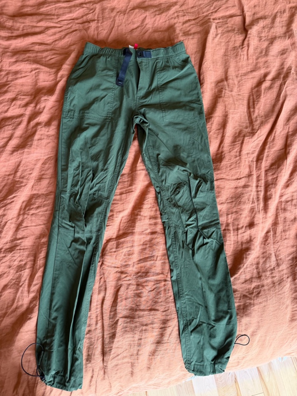 Topo Designs Olive Green Hiking Pants with Elastic Waist